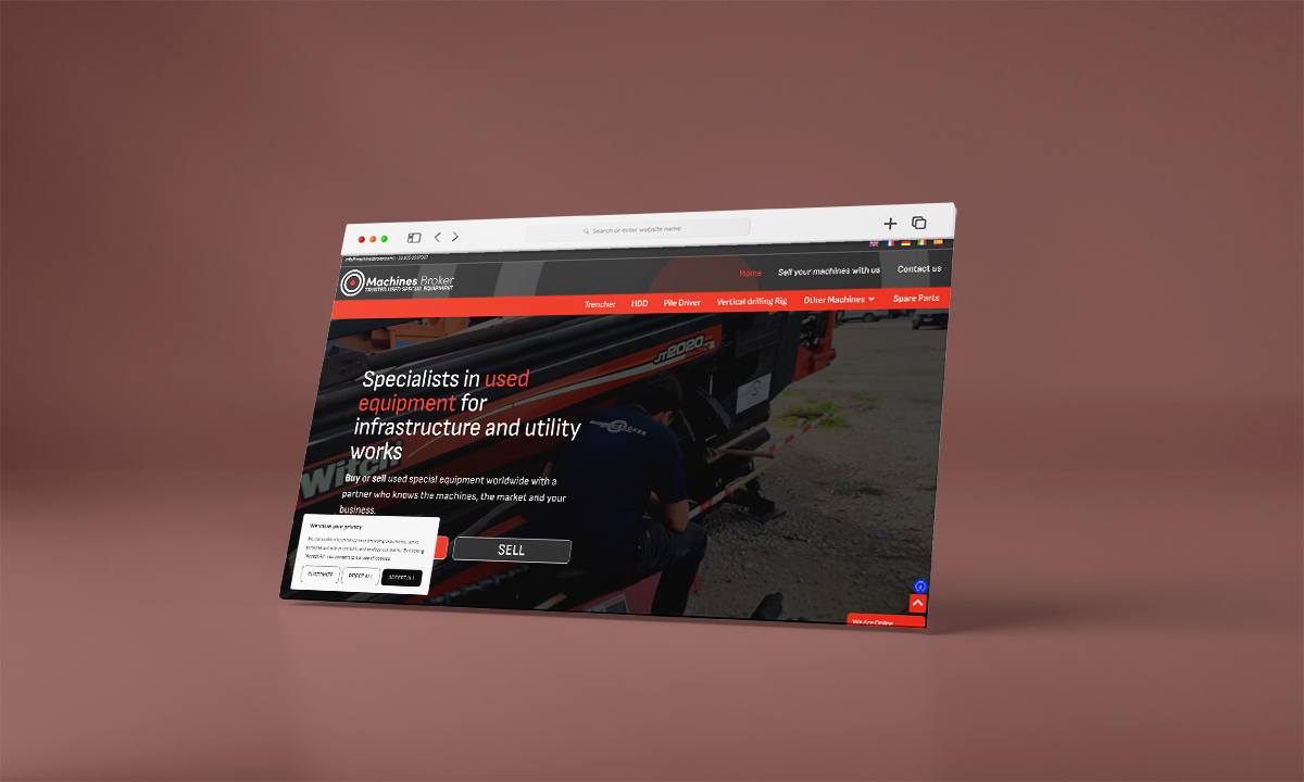 E-commerce B2B multilingua Machines Broker con WooCommerce ed Elementor PRO